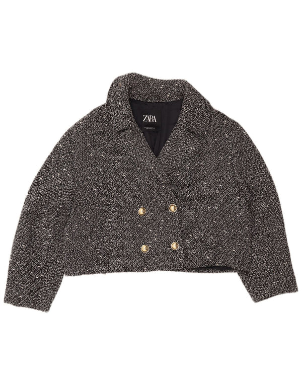 Jachetă ZARA pentru femei, supradimensionată, cu piesă scurtă, UK 18 XL, neagră