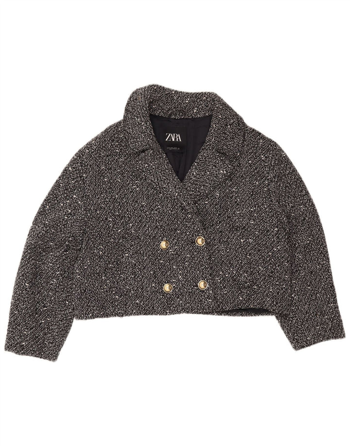 Jachetă ZARA pentru femei, supradimensionată, cu piesă scurtă, UK 18 XL, neagră