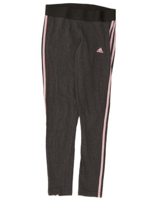 Leggings pentru femei ADIDAS UK 12/14 bumbac gri mediu