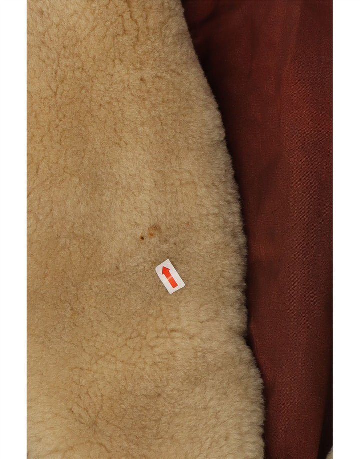 ST MICHAEL Jachetă cu două piept pentru femei, UK 18 XL, piele maro