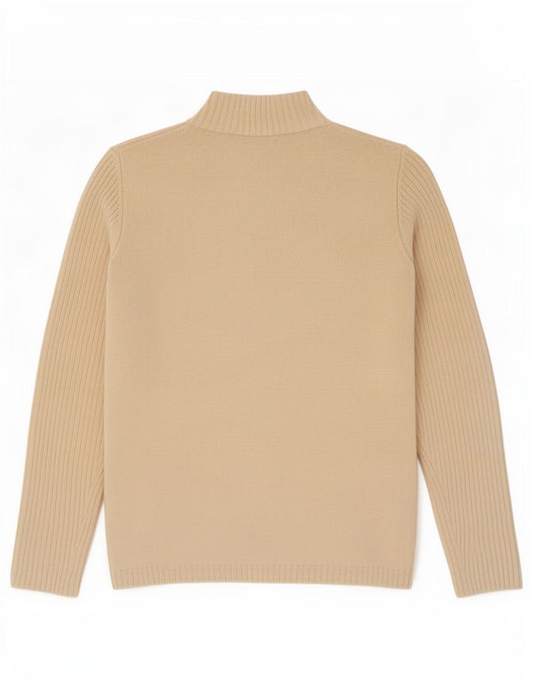 CARLA FERRONI Pulover cu gât țestoasă pentru femei UK 14 Medium Beige Lână