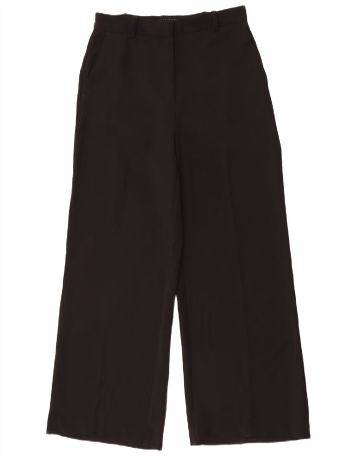 Pantaloni chino pentru femei cu picioare largi Zara Mediu L28 L29 Poliester negru