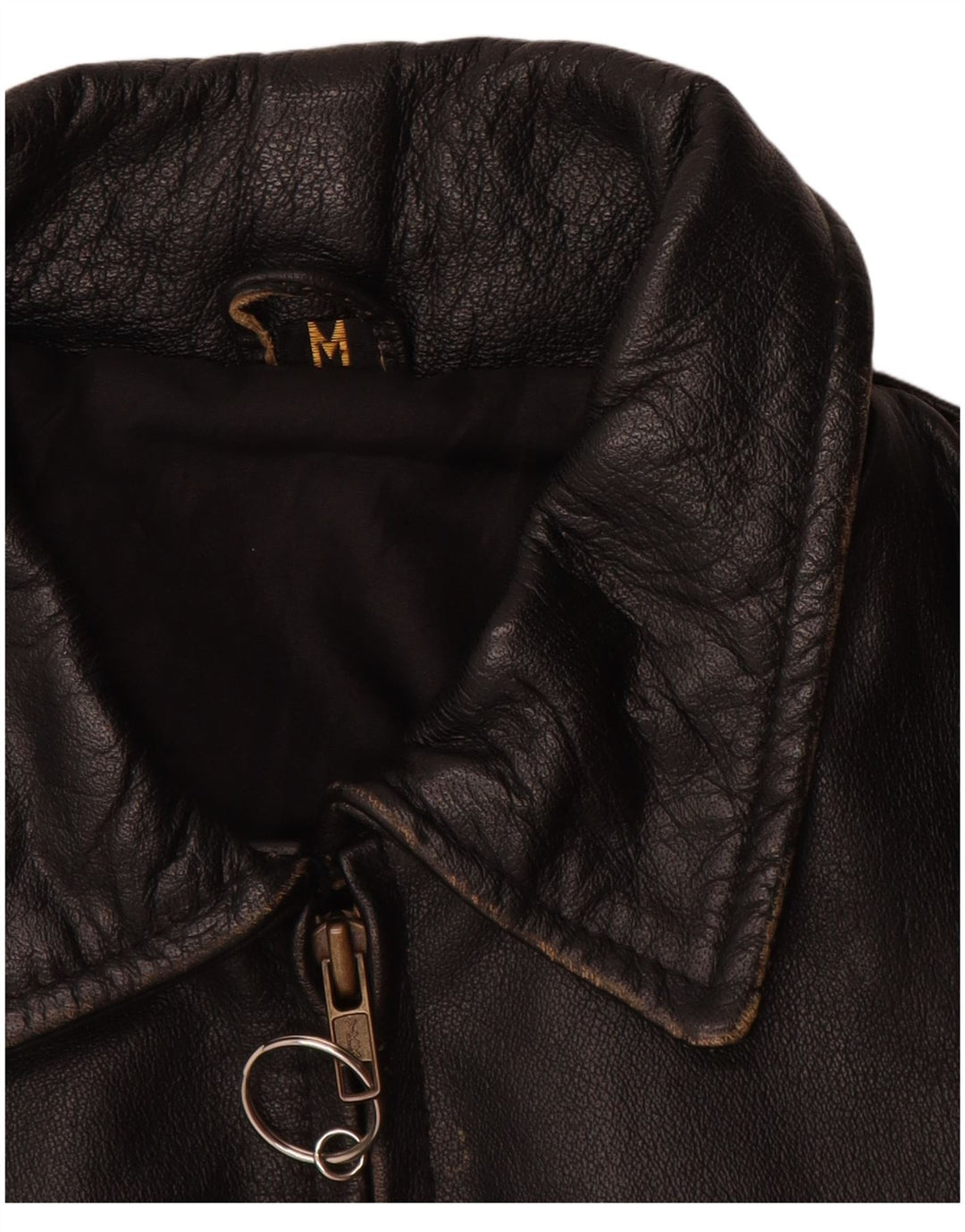 Jachetă de piele vintage pentru bărbați UK 38 Medium Black Leather