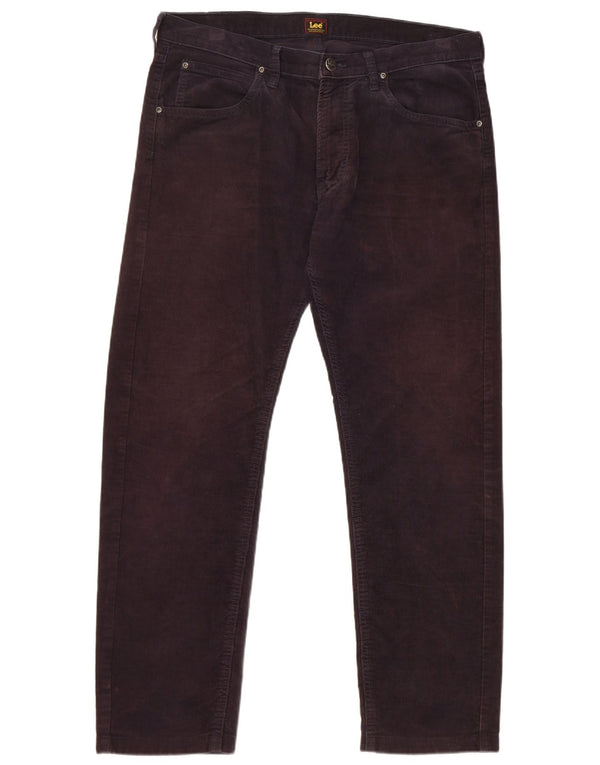 Pantaloni drepti din velur Lee Daren Zip Fly pentru bărbați W34 L29 bumbac bleumarin
