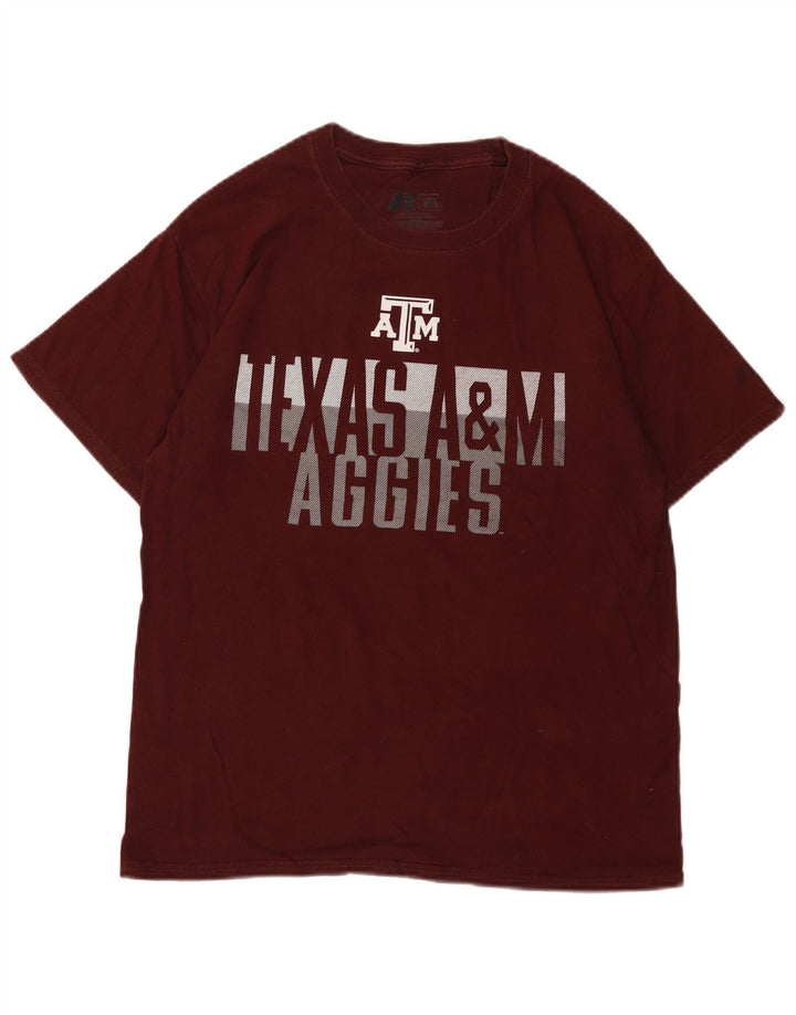 RUSSELL ATHLETIC Tricou grafic pentru bărbați Top UK 38/40 Medium Burgundy