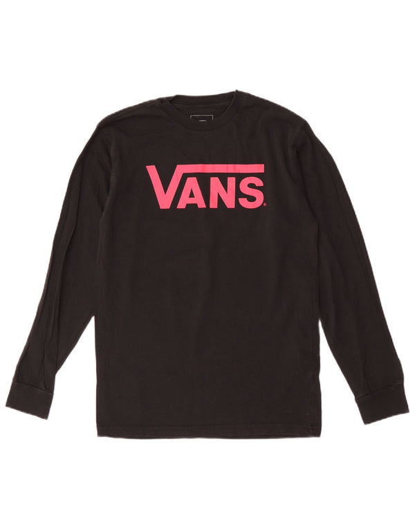Vans pentru femei Classic Fit Graphic Top cu mânecă lungă UK 10 Small Black Bumbac