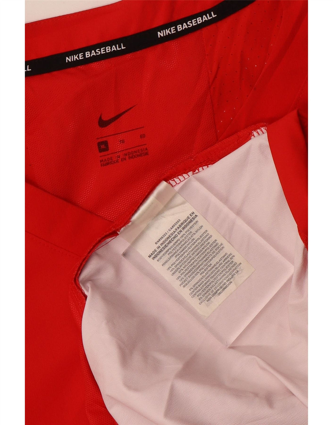 Top de baseball Nike pentru bărbați, mânecă 3/4, poliester roșu XL