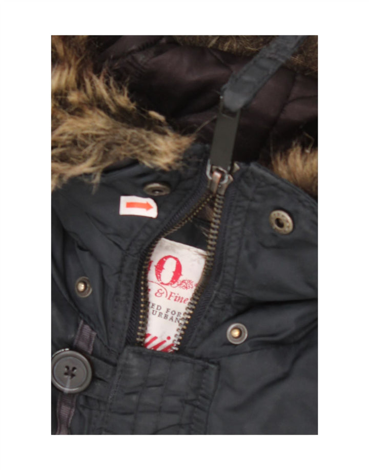 Jachetă parka cu glugă KHUJO pentru bărbați Marea Britanie 38, nailon mediu bleumarin