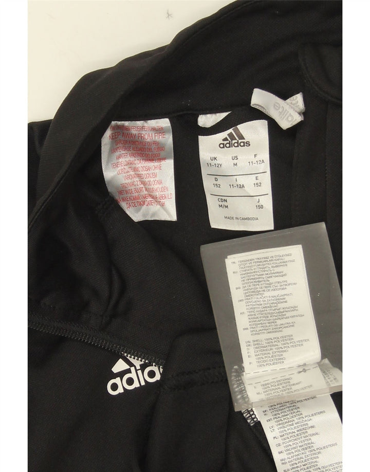 Jachetă Adidas Climalite pentru trening pentru băieți 11-12 ani, poliester negru