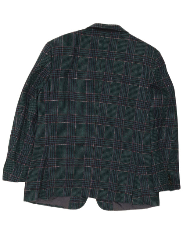 Jachetă vintage pentru bărbați cu 2 nasturi IT 52 XL bleumarin picior de găină