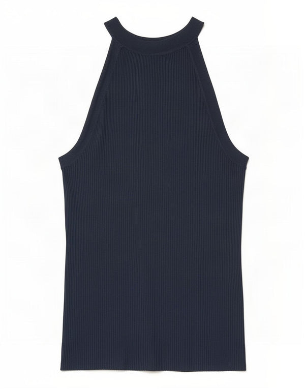 Top Halter pentru femei Zara UK 8 Small Bleumarin Viscoză