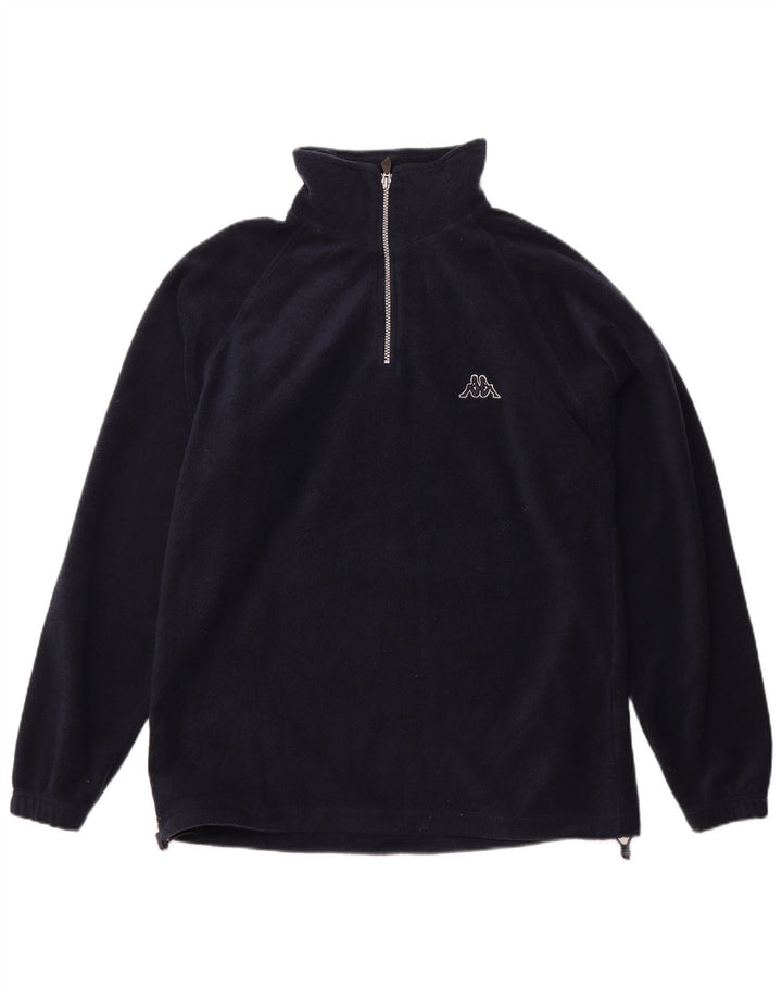 Pulover din lână pentru bărbați Kappa, cu fermoar și gât, poliester bleumarin mediu