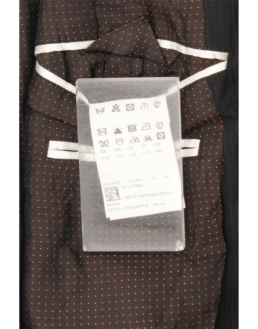 Blazer pentru bărbați Hugo Boss, cu 2 nasturi, UK 44 2XL, lână neagră cu dungi
