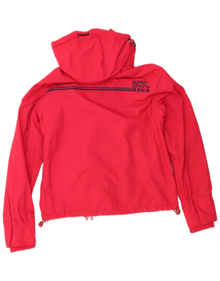 Jachetă Windbreaker cu glugă Superdry pentru femei UK 16 Large Red