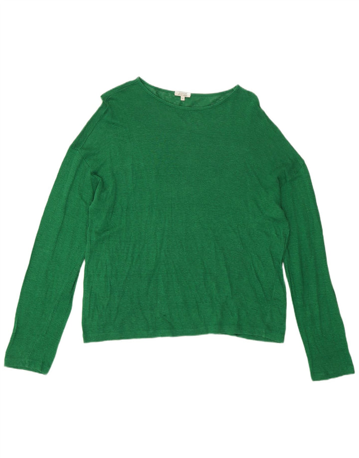 Jigsaw Top supradimensionat pentru femei cu mânecă lungă UK 10 Small Green