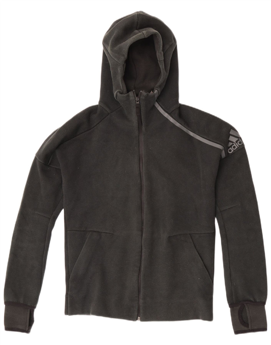 Pulover pentru bărbați Adidas Graphic, cu fermoar, poliester, negru