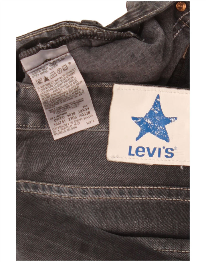 Blugi drepti pentru bărbați Levi's W30 L34 bumbac gri