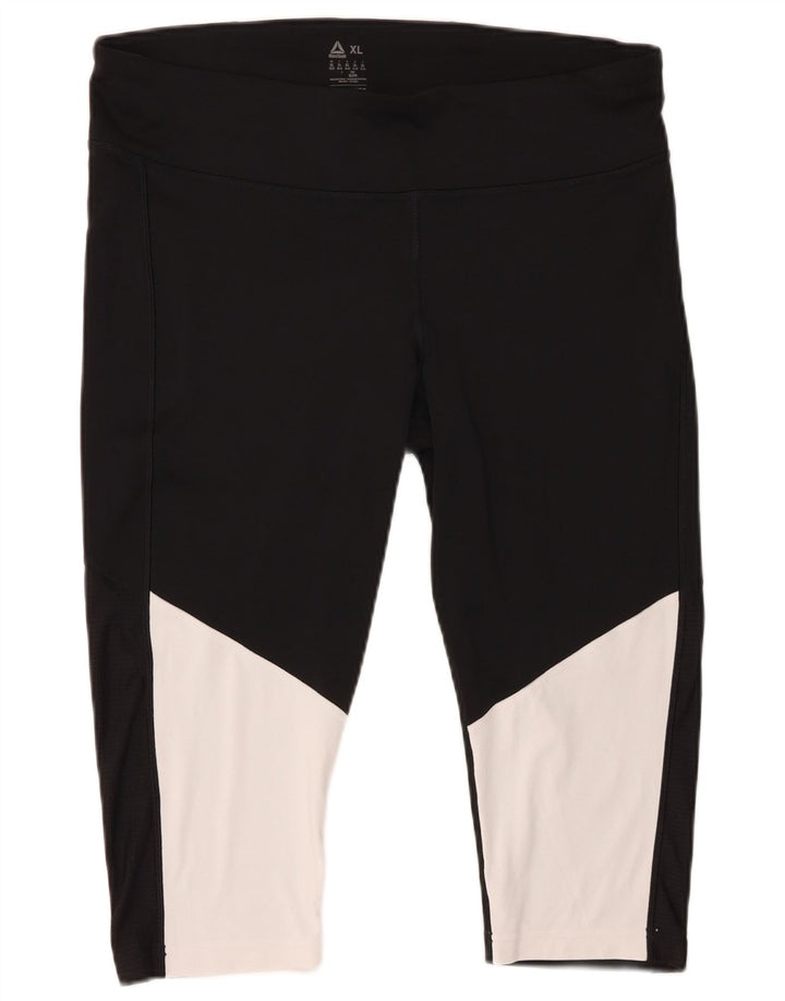 Leggings Capri REEBOK pentru femei UK 20/22 XL, poliester color bloc negru