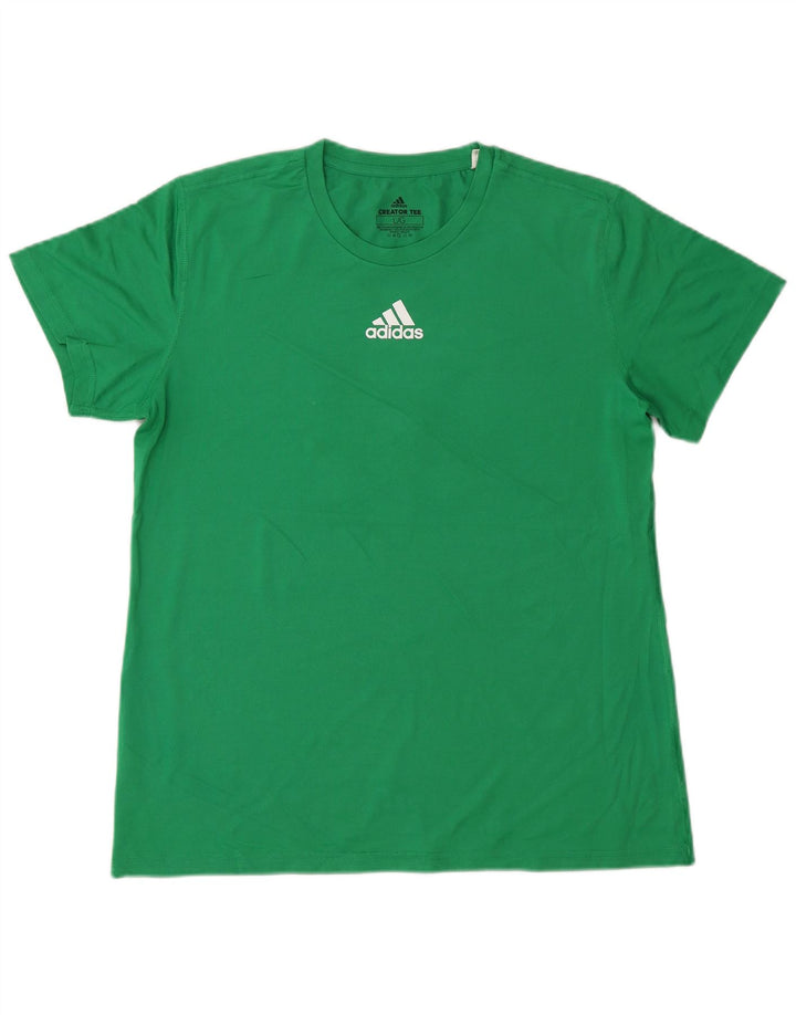Tricou ADIDAS Climalite pentru femei, UK 16, poliester verde mare