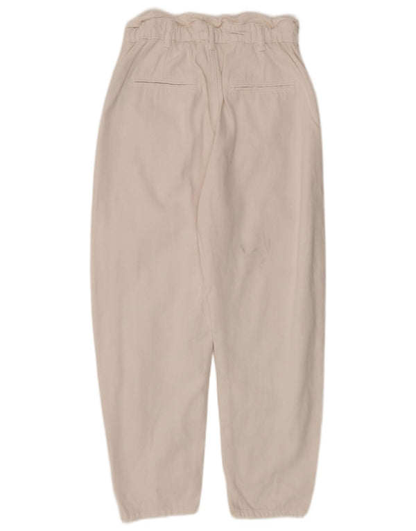 Blugi conici pentru femei ZARA EU 36 XS W26 L24 Bumbac alb