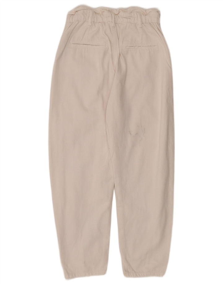 Blugi conici pentru femei ZARA EU 36 XS W26 L24 Bumbac alb