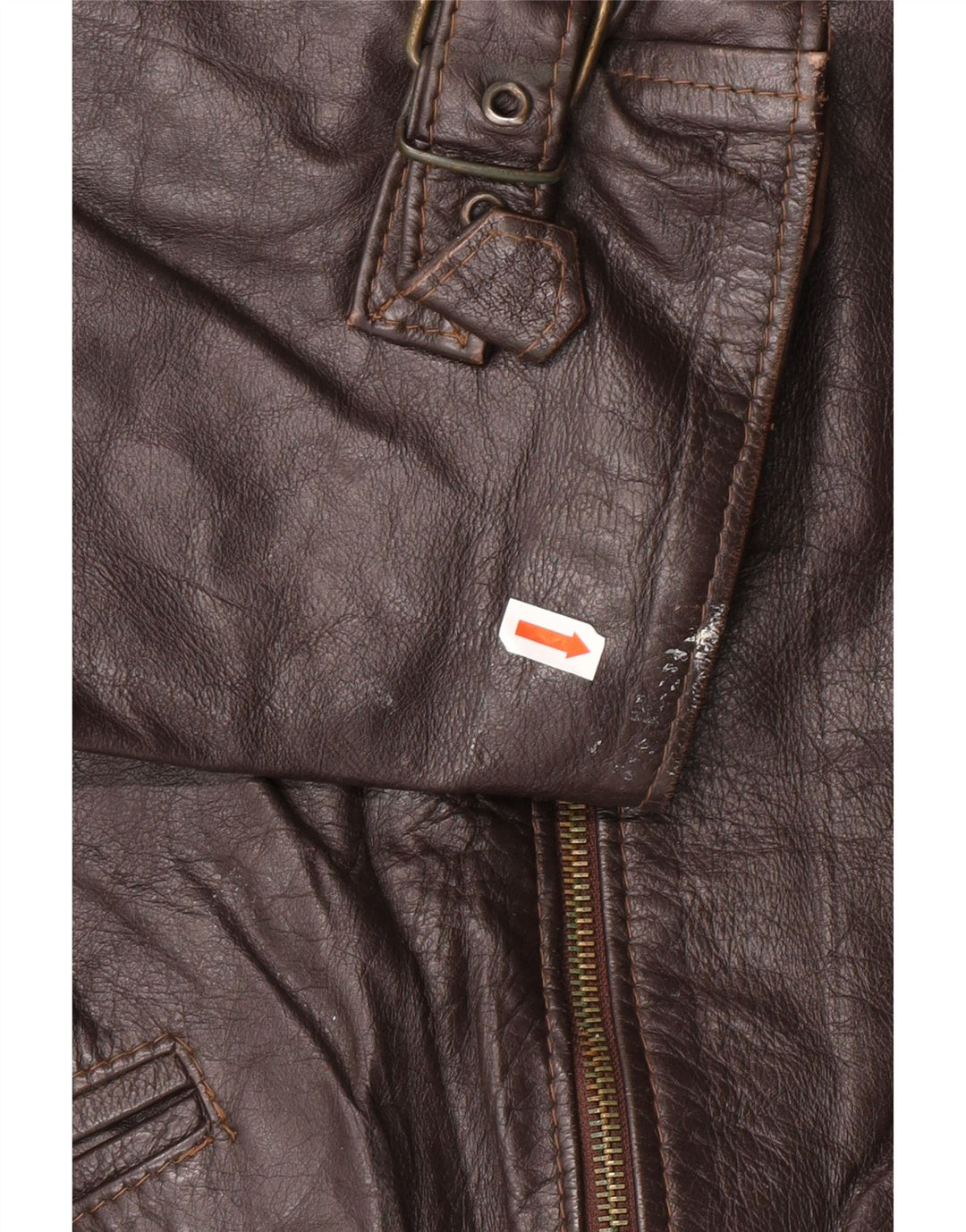 Jachetă de piele pentru bărbați VINTAGE UK 42 XL din piele maro