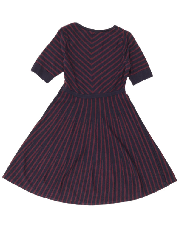 Rochie cu mâneci scurte Boden pentru femei UK 16 Lână mare cu dungi bleumarin