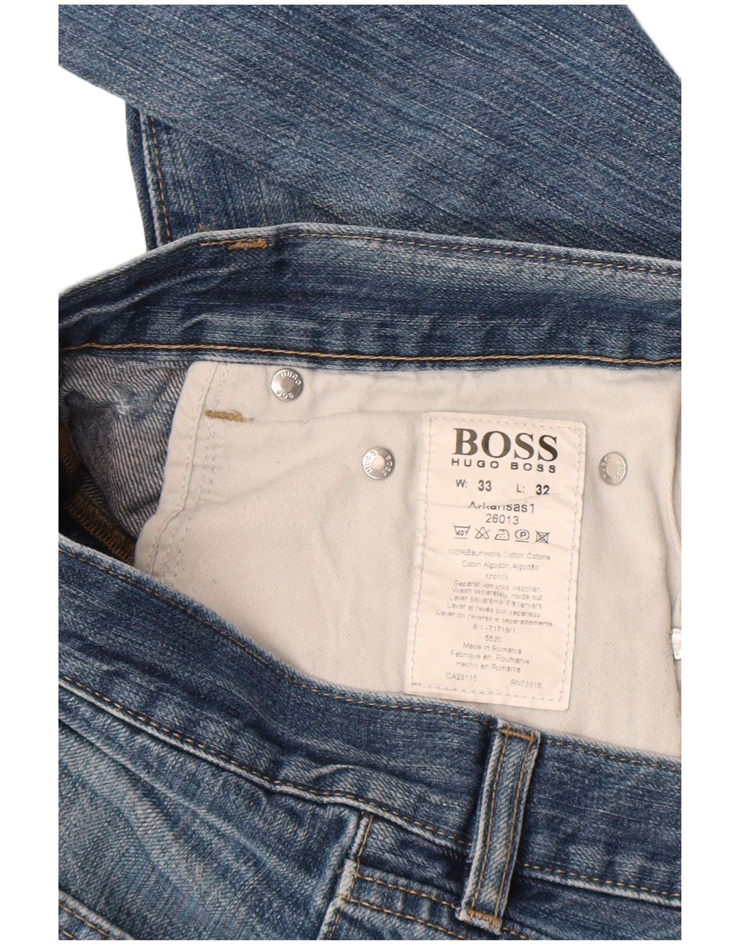 Blugi drepti pentru bărbați Hugo Boss W33 L32 Bumbac albastru