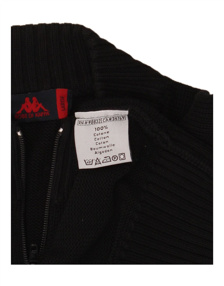 Pulover cardigan pentru bărbați KAPPA, mare, negru, bumbac