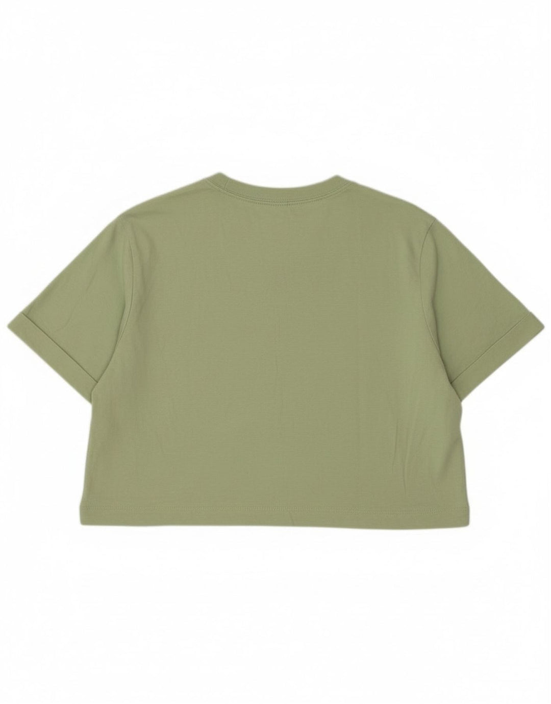 Tricou cu grafic crop Champion pentru femei Top UK 14 Bumbac verde mediu