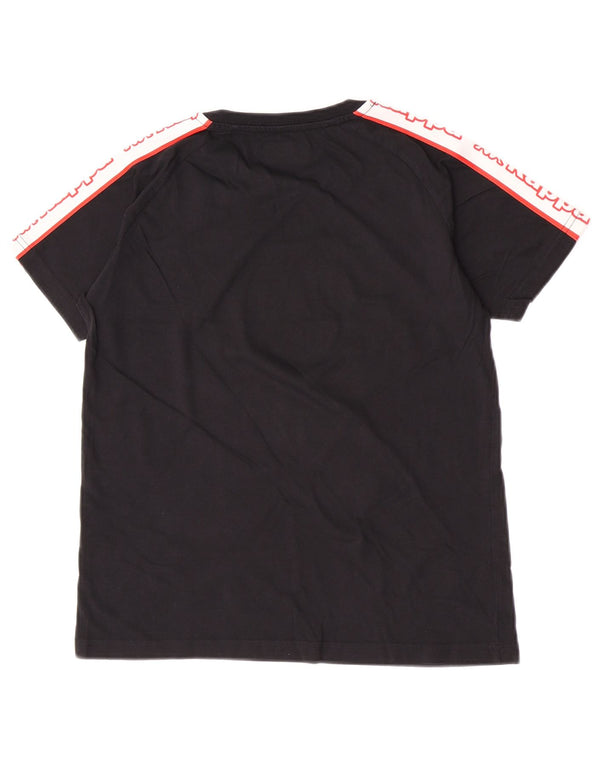 Tricou grafic Kappa pentru femei Top UK 14, mare, negru, color block, bumbac