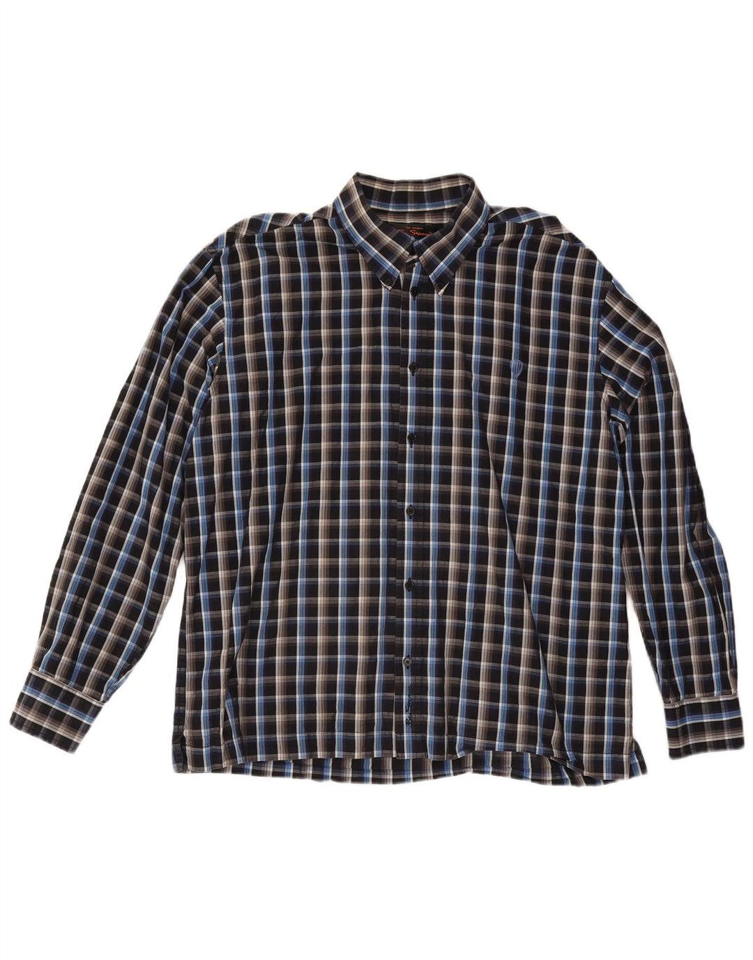 Cămașă pentru bărbați Ben Sherman 2XL, bumbac negru cu carouri