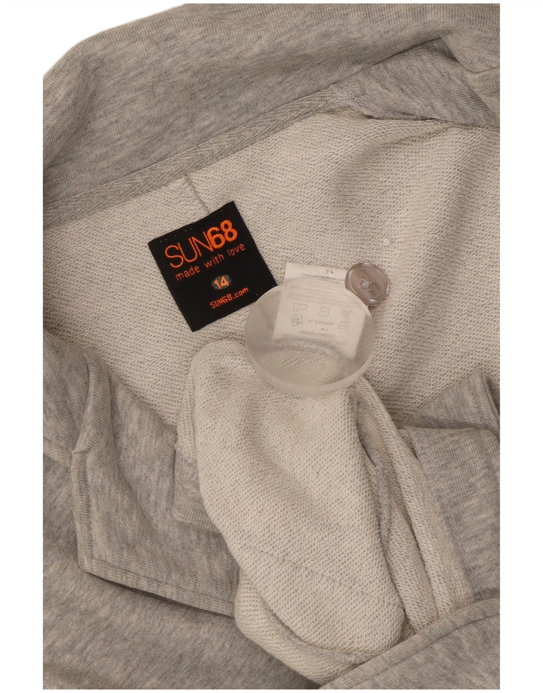 Sun68 Jachetă pentru femei cu 2 nasturi, UK 14, bumbac gri mediu