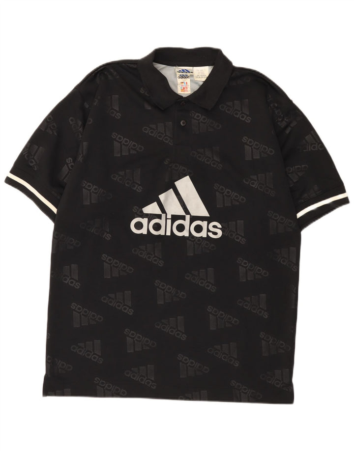Tricou polo cu grafic pentru bărbați Adidas UK 36/38 Poliester negru mic