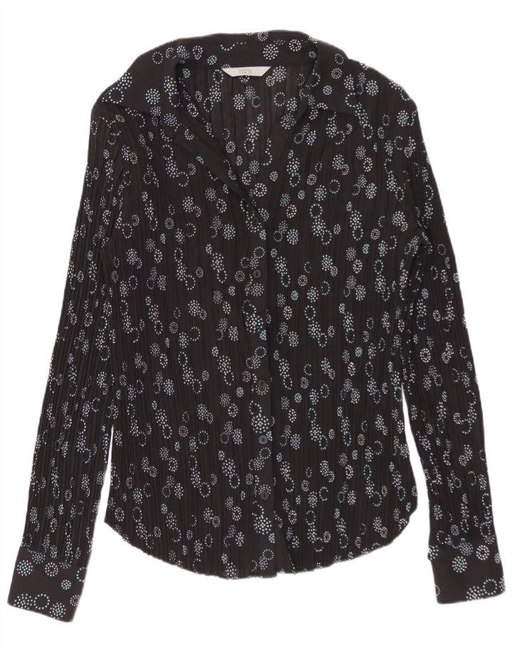 Bluză cămașă pentru femei Marks & Spencer UK 8, poliester geometric negru mic