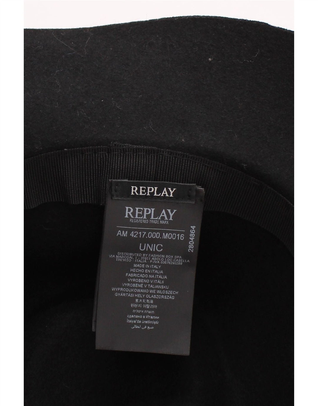 Pălărie Fedora pentru femei Replay, mărime unica, lână neagră, clasică
