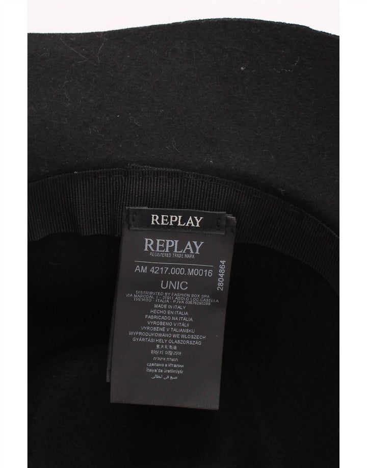Pălărie Fedora pentru femei Replay, mărime unica, lână neagră, clasică