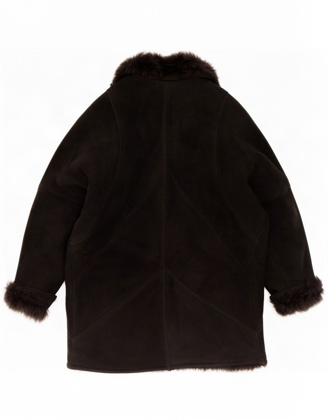 Vintage Womens Shearling Jacket IT 48 XL Black