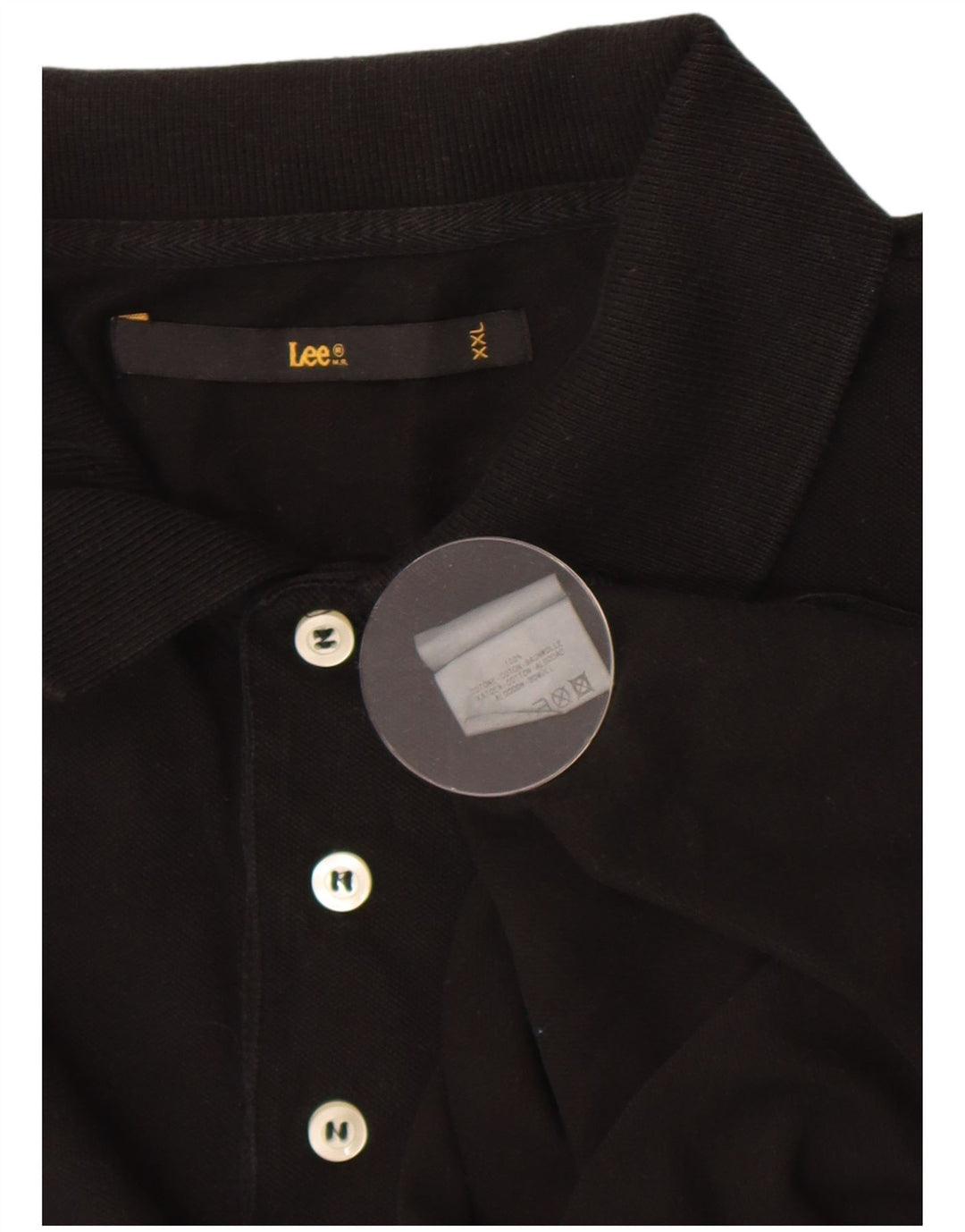 Tricou polo pentru bărbați Lee, bumbac negru 2XL