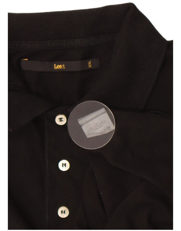 Tricou polo pentru bărbați Lee, bumbac negru 2XL