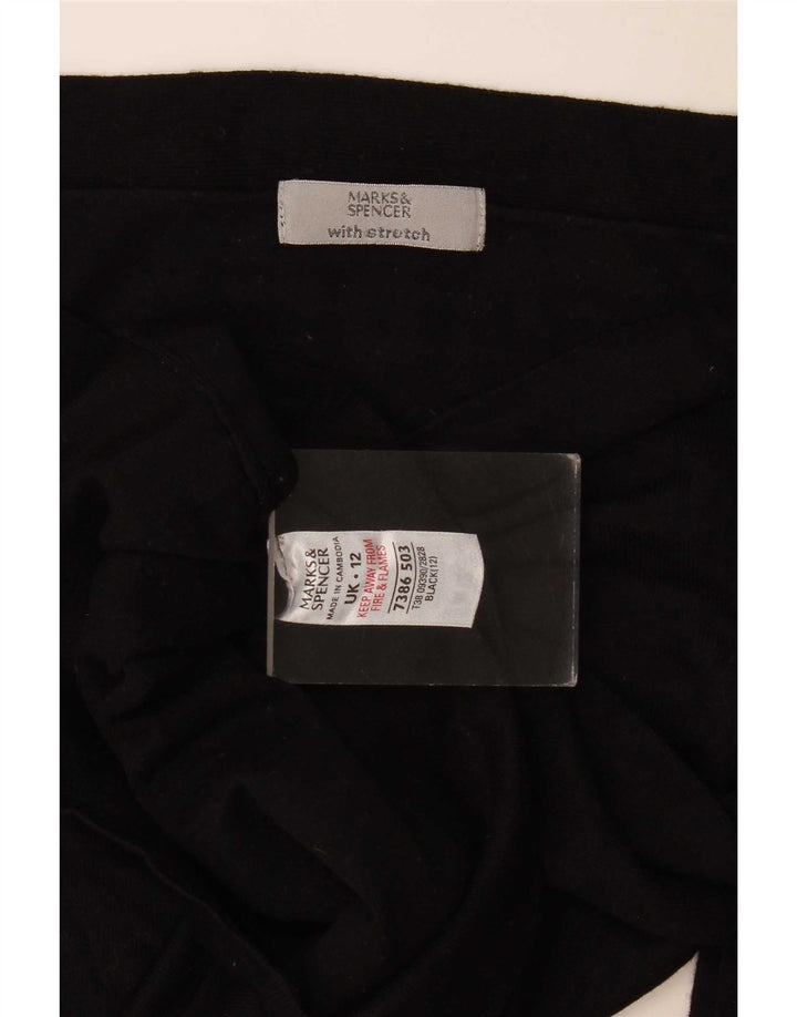 Marks & Spencer Top pentru femei cu mâneci 3/4 UK 12 Medium Black Viscose