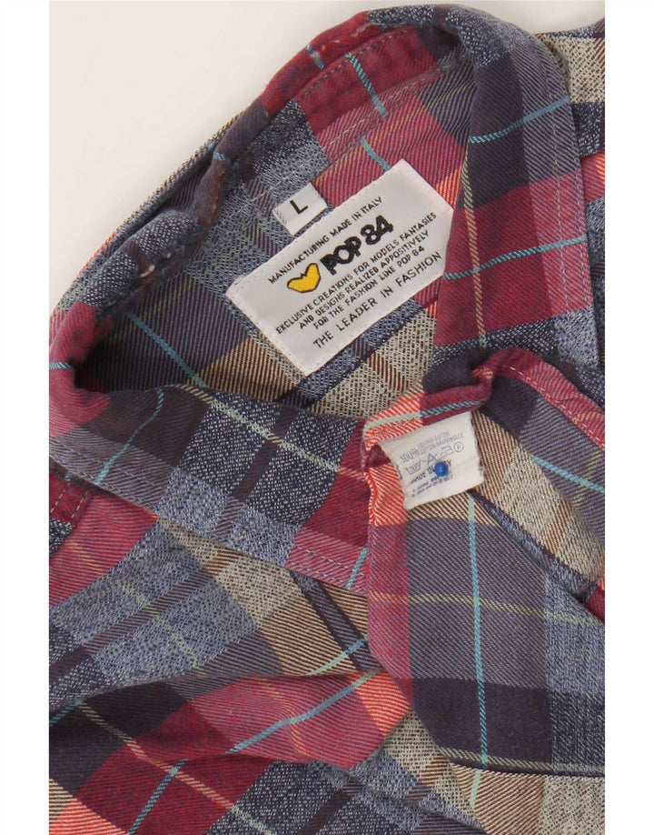 Cămașă de flanel pentru bărbați POP 84, bumbac cu carouri multicolore