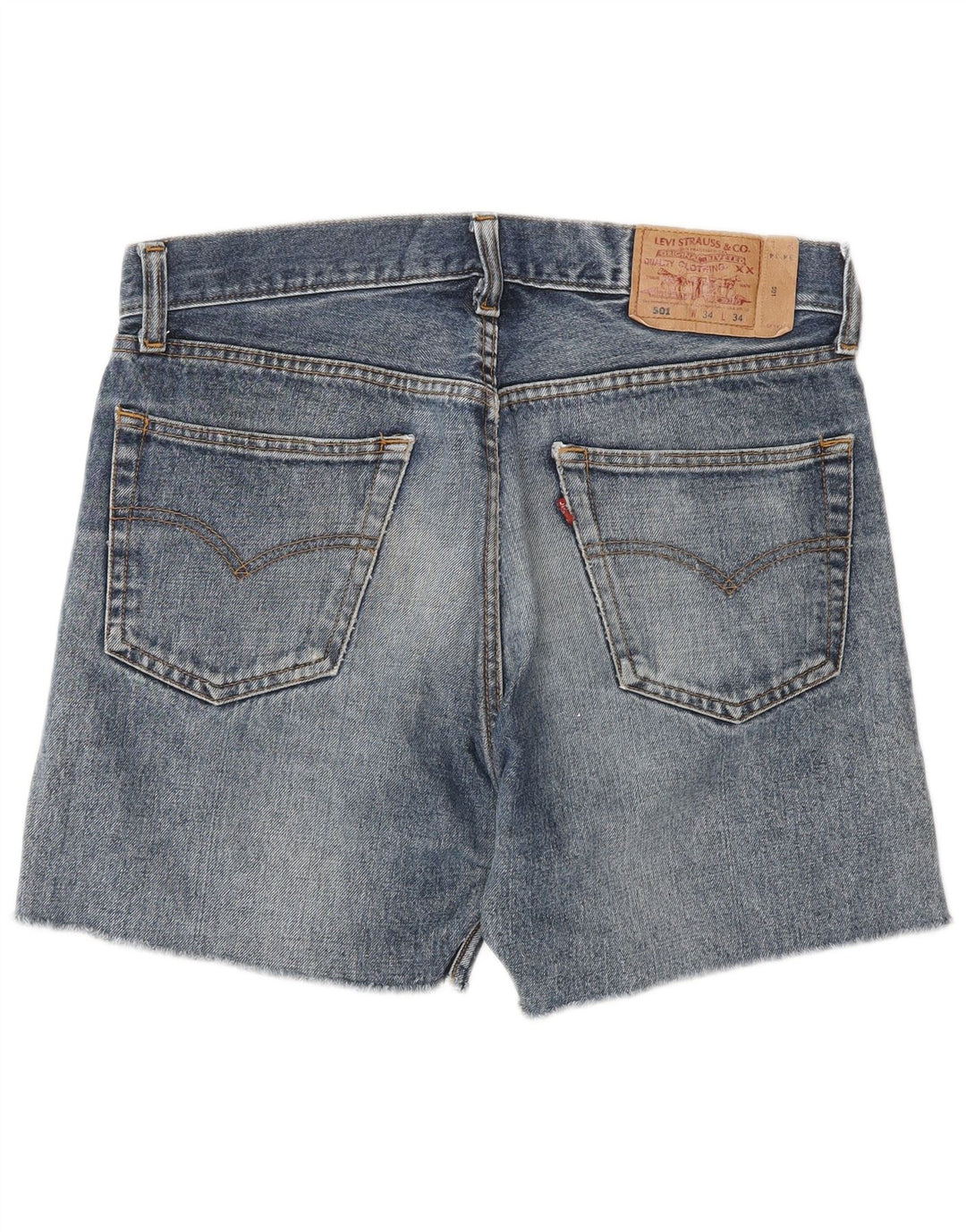 Pantaloni scurți din blugi pentru bărbați LEVI'S 501 W34, bumbac albastru mare