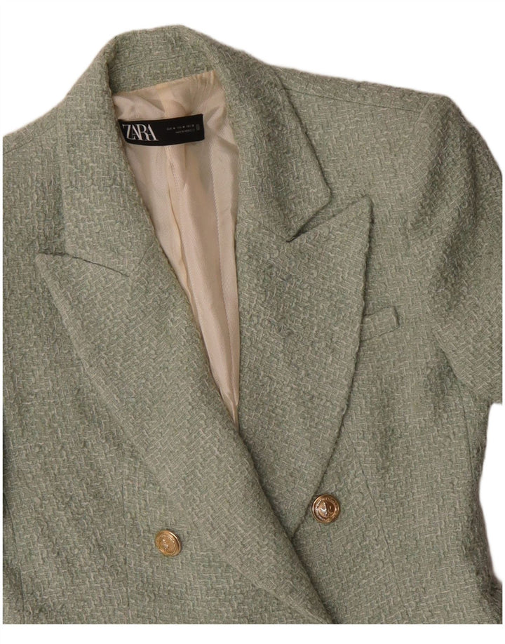 Jachetă Blazer pentru femei ZARA UK 12 verde mediu acrilic
