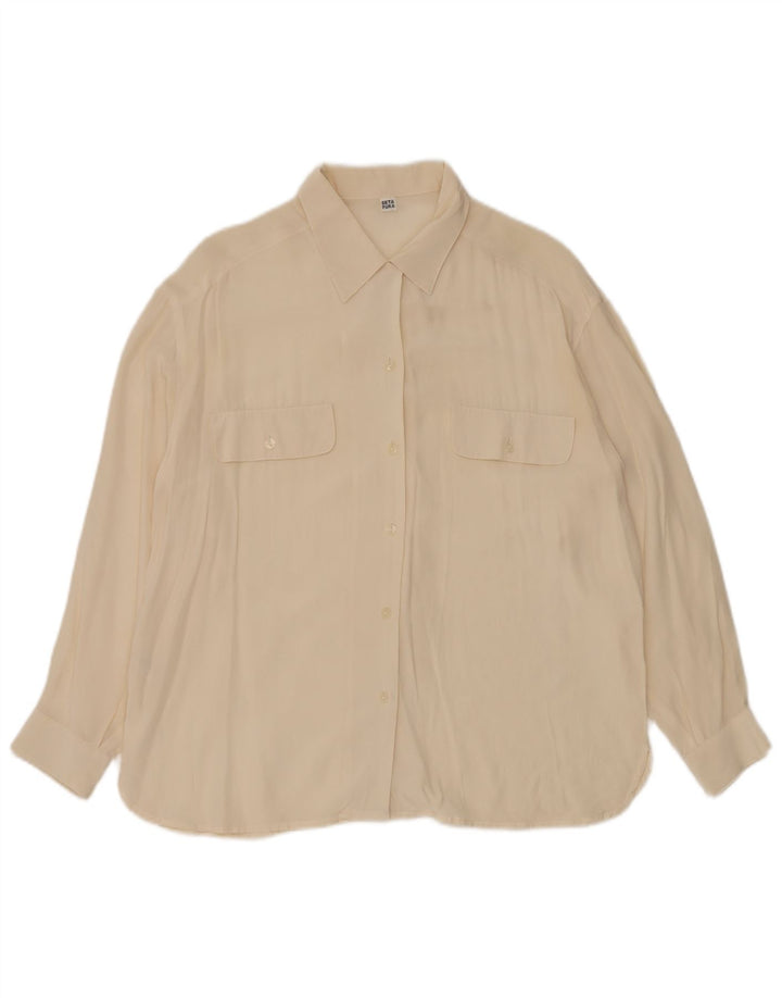 Cămașă VINTAGE pentru femei UK 12 Medium Off White