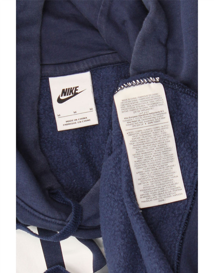 Pulover Nike pentru bărbați cu glugă grafică, bumbac mediu, albastru bleumarin