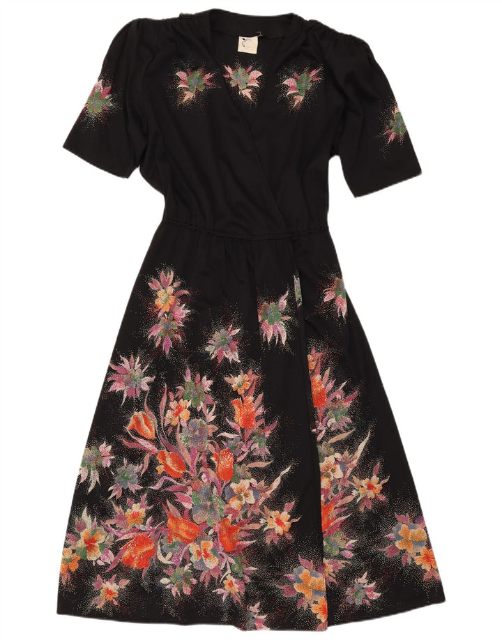 Rochie șic pentru damă, transparente, înfășurată UK 12 Medium Black Floral