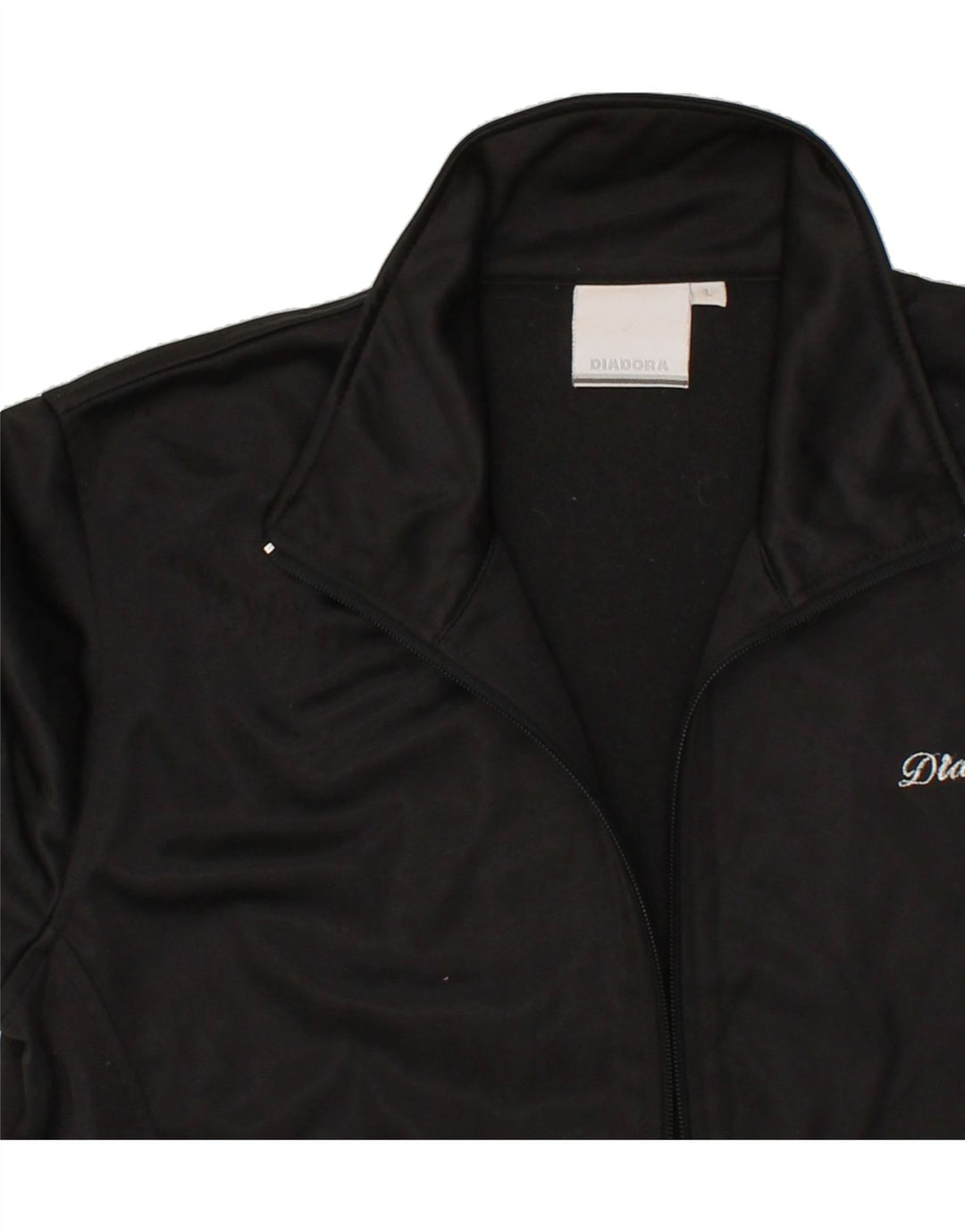 DIADORA Womens Tracksuit Top Jacket UK 16 Large Black Polyester Vintage Diadora and Second-Hand Diadora from Messina Hembry 