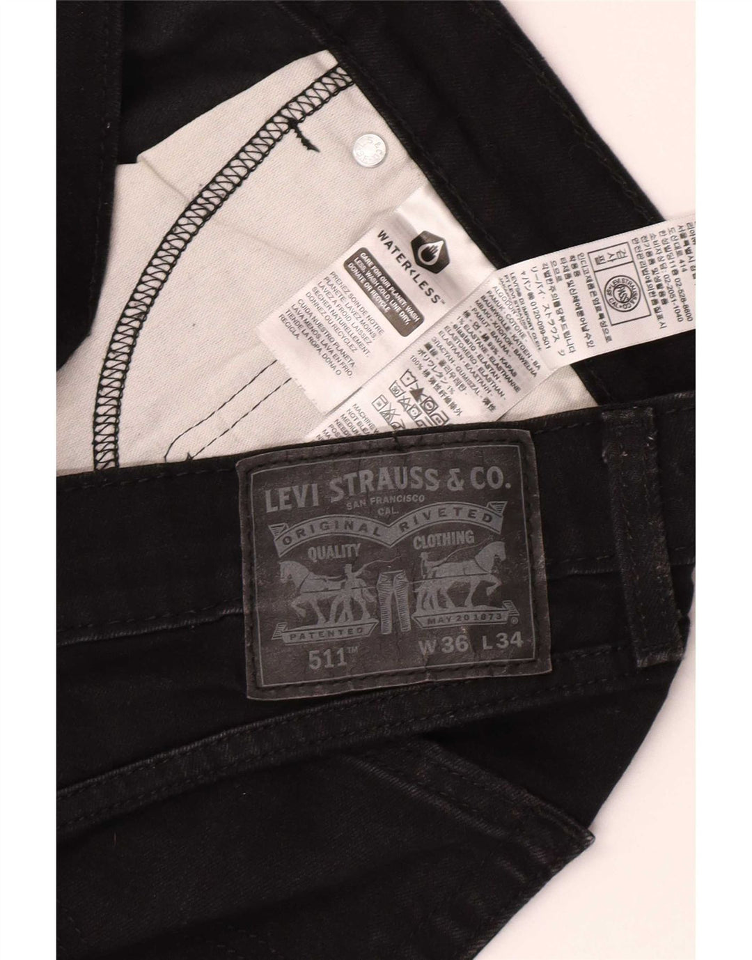 Blugi Levi's 511 Slim pentru bărbați W36 L34 bumbac negru