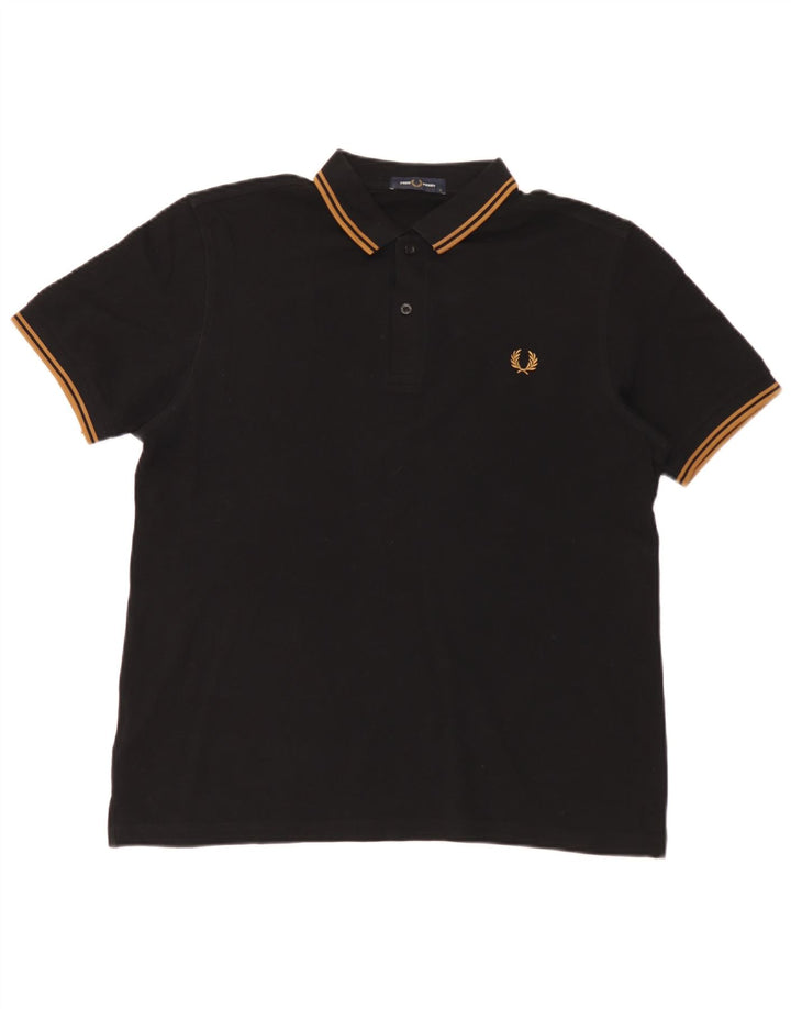 Fred Perry Polo pentru bărbați, mare, negru, bumbac